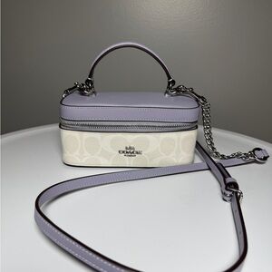 Coach Signature Jacquard Lilac and Chalk Vanity Crossbody Bag – NWOT